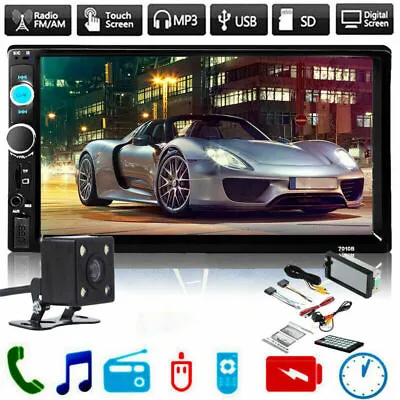 7inch HD 2Din Touch Screen Car Stereo MP5 Player Radio Android IOS USB/TF+Camera • $49.99