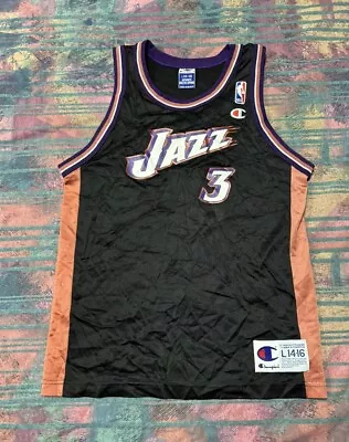 Utah Jazz Jersey Youth L(14-16)NBA Basketball Vintage 90s Byron Russell • $27.99