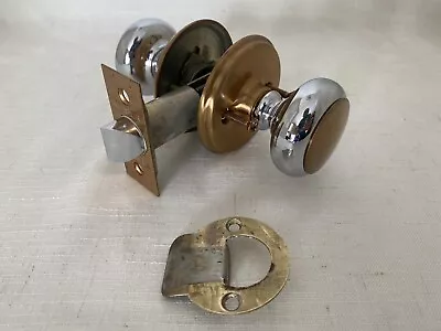 Weiser 1950 Copper Chrome Passage Door Knob Set Reversible 2-3/8  Setback MCM • $80