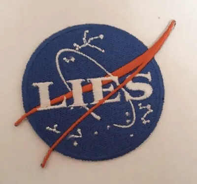 3” NASA Lies Flat Earth Iron Or Sew On Patch Badge • £4.95