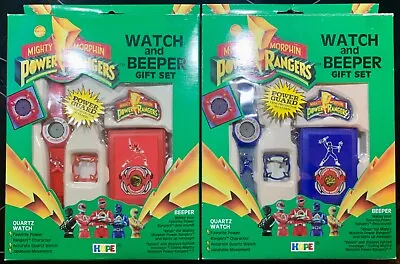 $65.95 • Buy 1994 Mighty Morphin Power Rangers Watch And Beeper Gift Set- Red And Blue Ranger