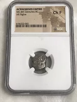 ACHAEMENID EMPIRE Siglos NGC Ch F Ancient Silver Coin. A826 • $200