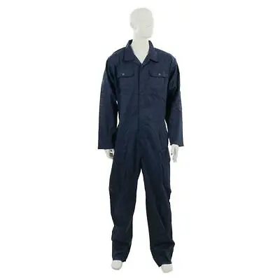 ST Mens Boilersuit Overall Coverall Workwear Stud & Zip Front Mechanic Navy • £14.99