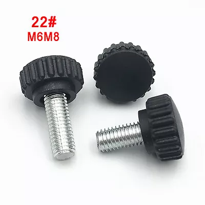 £1.55 • Buy M6 M8 Black Plastic 22# Round Head Knurled Thumb Screws Hand Grip Knob Bolts