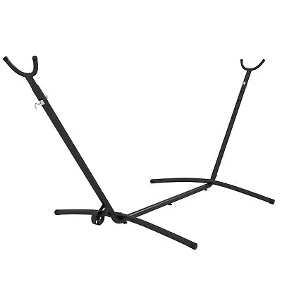 Outsunny Hammock Stand W/ Wheels Adjustable Hammock Stand W/ Carry Bag Black • £50.99