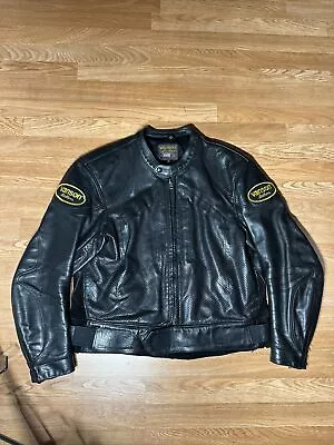 Classic Vanson Black Leather Motorcycle Jacket Size 48 Very Nice • $249.99