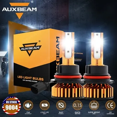 AUXBEAM 9004 HB1 High Low Beam LED Headlight Bulbs 10000LM Replace Halogen White • $34.99