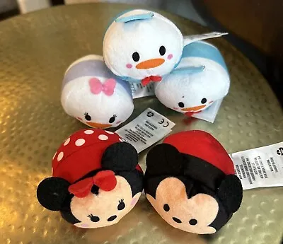 LOT OF 5 Disney Tsum Tsum Stackable Mini Plush Mickey Minnie Mouse Donald Daisy • $8.40