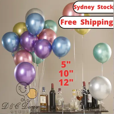 $3.78 • Buy 5/10/12 Inch Metal Latex Balloon Birthday Wedding Kids Party Decoration 10pcs