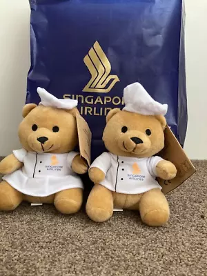 Singapore Airlines Boy & Girl 2023 Chef Teddy Bear Set • $50