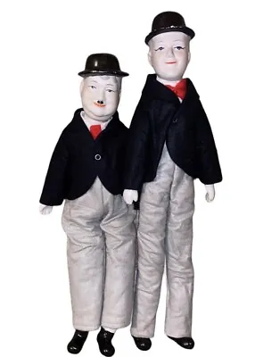 Laurel And Hardy Vintage Porcelain Dolls Comedy Memorabilia Hollywood 21  & 19  • £39.75