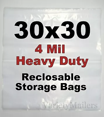 5 EXTRA LARGE Storage Bags 30''x 30'' Clear Zip Lock Reclosable HEAVY DUTY 4 MIL • $23.50