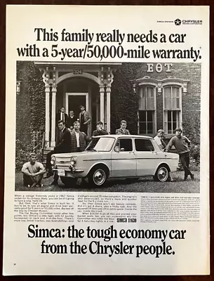 1967 CHRYSLER Simca Vintage Print Ad Family Car • $5.45