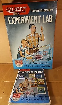 Vintage 1950'S Gilbert  Chemistry Experiment Lab Partial Set W/Book Pre-Owned  • $15.60