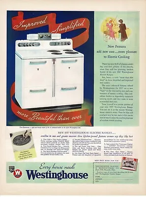 1937 Westinghouse Emperor Electric Stove Oven Range Retro Kitchen Vintage Ad • $8.95