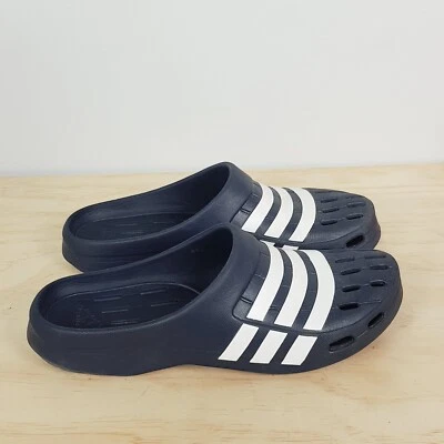 ADIDAS Mens Size US 12 Navy Three Stripes Slides Clogs Shoes • $55