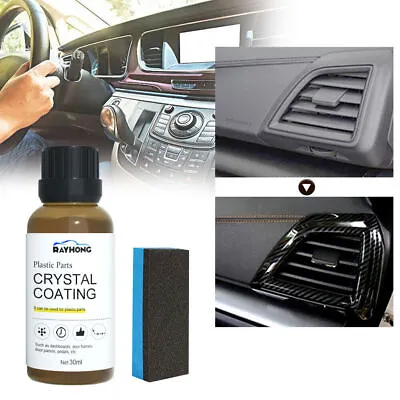 Car Plastics Parts Restorer Crystal Coating + Sponge For Car Door Frames Panel • $6.99