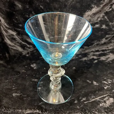 Morgantown Knickerbocker Hotel TOPHAT Cocktail Cordial Glass Blue • $49