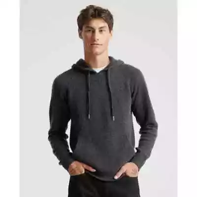 QUINCE Charcoal Mongolian Cashmere Pullover Hoodie NWT Size Large • $90