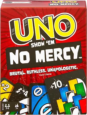 UNO Show ‘Em No Mercy Card Game For Kids Adults & Family Parties And Travel Wit • £18.50