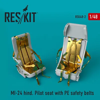 $11.68 • Buy MI-24 Hind Pilot Seat With PE Safety Belts 1/48 Scale Model RESKIT RSU48-0002