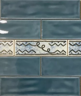 £1.20 • Buy Mediterranean Style Decorative Border Tiles 50x200mm Wall Tiles