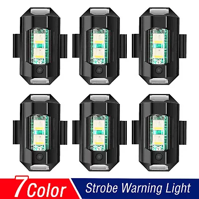 6x Mini USB Chargeable  Motorcycle Drone Aircraft Strobe Warning Light • $10.79