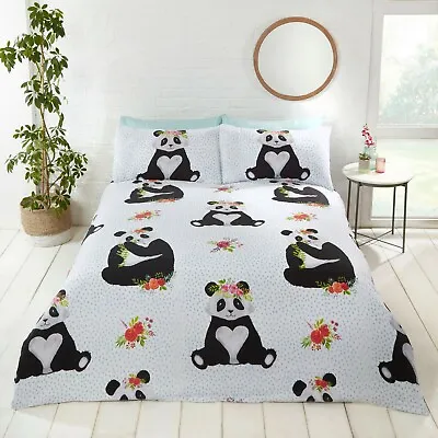 Animal Print Panda Single Double Duvet Cover Bedding Set With Pillowcases • £15.99