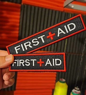 FIRST AID Sew On Hook And Loop Emblem Badge Embroidered Patch • £5