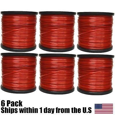 6PK 5lb .095 Square Red Commercial String Trimmer Line For Echo Stihl Redmax • $152.99