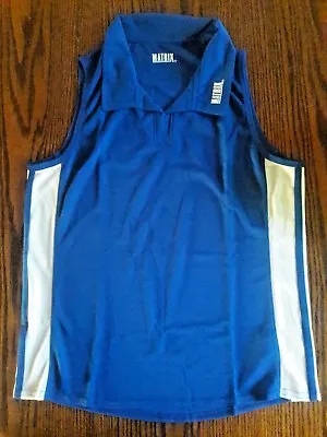 Women's Sleeveless Polo Jersey Volleyball Softball Lacrosse Tennis Royal/White • $8.99