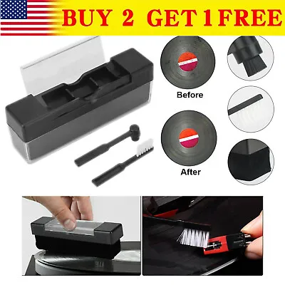 Vinyl LP Record Cleaner Set Velvet Anti-Static Cleaning Dust Brush 3 In 1 Kit US • $8.51