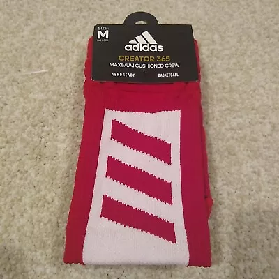 Mens Adidas Creator 365 Basketball Socks 1 Pair Size M (size 6.5-9 Mens) Red • $13.99