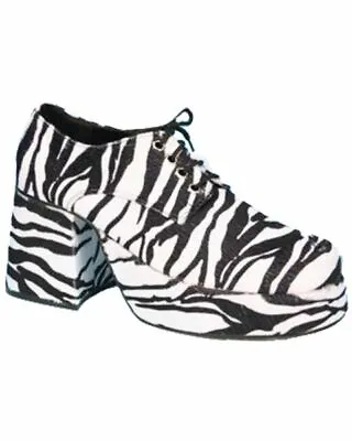 Ellie Shoes Pimp Zebra Disco 70s 3  Heel Mens Platform Lace Shoes 312-PIMP • $59.99