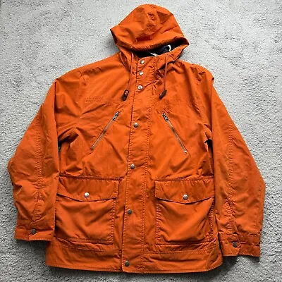 Merona Jacket Orange Womens Medium Inside Striped With Hood Zip Up • $14.99