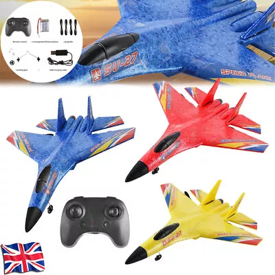 SU-27 Foam Fighter Remote Control Plane Model Easy To Fly RC Red Blue Yellow UK • £17.95