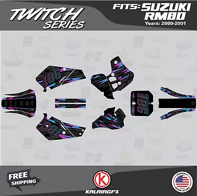 Graphics Decal Kit For Suzuki RM80 (2000-2001) RM80 Twitch Series-Magenta Shift • $54.99