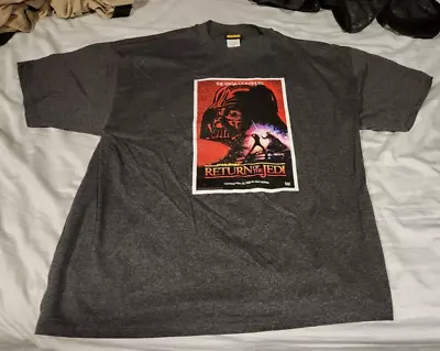 Vintage Star Wars RETURN OF THE JEDI T Shirt XL Authentic 90s Rare Promo Gray • $54
