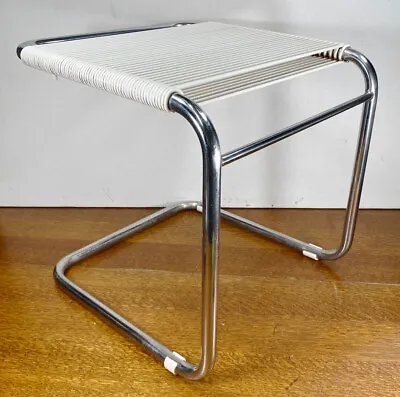 Vintage Mid Century Modern Spaghetti String Stool Chair. Bent Chrome Pipe RARE • $295