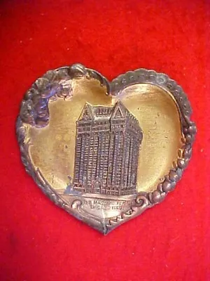 4  Heart Shaped Old Metal Souvenir Tray  The Masonic Temple Chicago Ills.  • $8.99