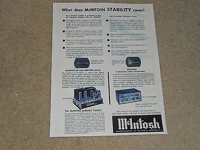 McIntosh MC-60 Tube Amplifier Ad C-8 Preamp 1 Page 1956 Articles • $16.67