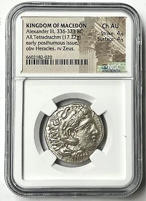 Alexander The Great III AR Tetradrachm Coin 336-323 BC - Certified NGC Choice AU • $2788.40