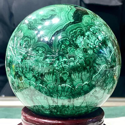 8.68LB Rare Natural Malachite Quartz Hand Carved Sphere Crystal Healing • $78