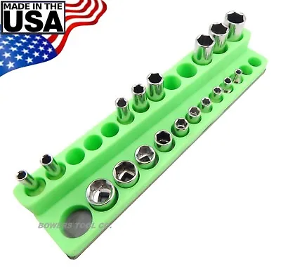 Mechanics Time Saver 1/4 Drive Magnetic Socket Holder Deep Organizer MTS Green • $20.99