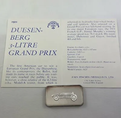 £85.67 • Buy 1921 Duesenberg 3-litre Grand Prix - Lord Montagu Collection Of Great Car Ingots