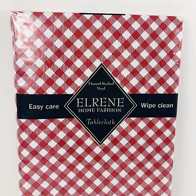 Picnic Vinyl Tablecloth Red Gingham Check Indoor Outdoor BBQ Party Asst Size New • $12.95