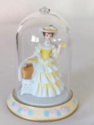 1990 AVON Rep Mrs. Albee MINI Porcelain Figurine With 2002 Base & DOME • $5