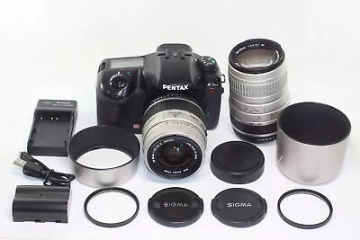 PENTAX K20 W Digital Camera Black SIGMA 28-80mm F/3.5-5.6 II 100-300mm F4.5-6.7 • $236.95