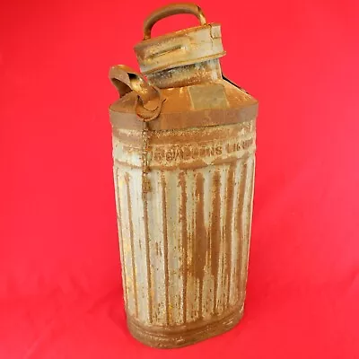 Vintage Oil Can 5 Gal Fluted Gas Station Garage C1920's Ellisco Gas Oil Service • $100