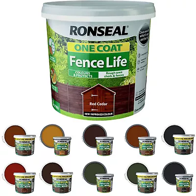 Ronseal One Coat Fence Life Paint Exterior Wood Rough Swan Shed Garden Fences • £17.99